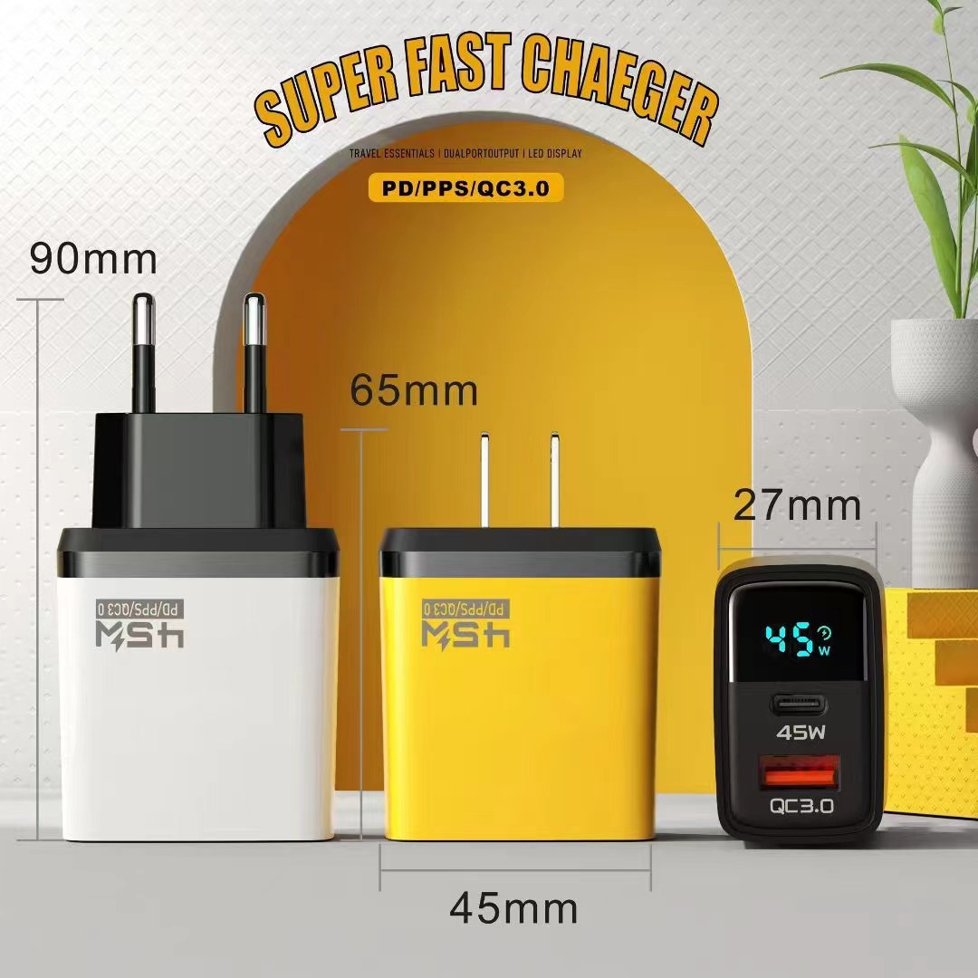 Củ Sạc Nhanh 25W/45W Zovix Tech – Màn Hình LED Hiển Thị, 2 Cổng Type-C & USB Cho iPhone, Samsung - Ảnh 3