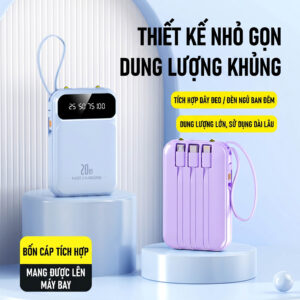 Alternative view of Sạc Dự Phòng Sạc Nhanh 20W Tích Hợp 4 Dây Zovix (5000 - 20000mAh)