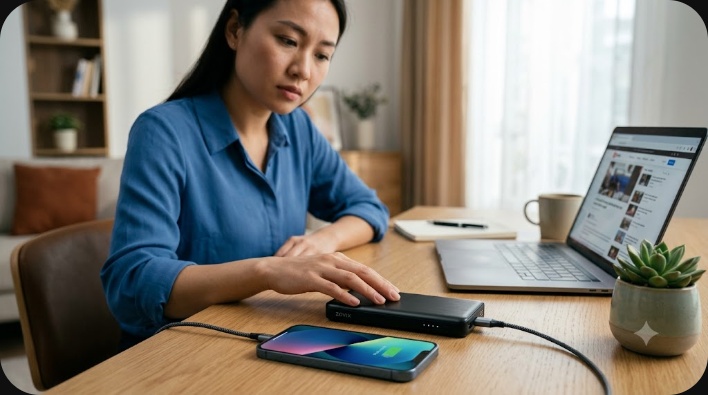 sạc dự phòng bị nóng
